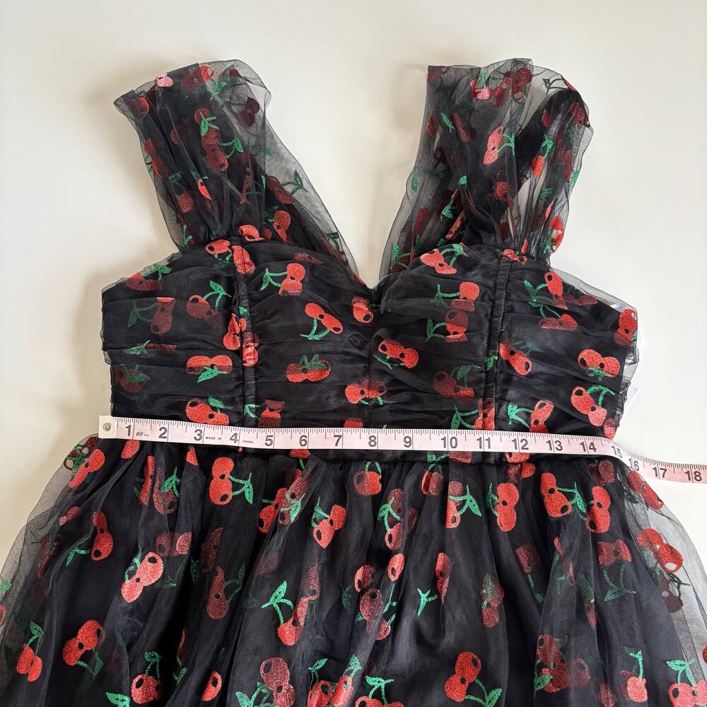 Unique Vintage Heart & Soul Cherry Print Babydoll Dress Women’s Large Rockabilly - Picture 6 of 10